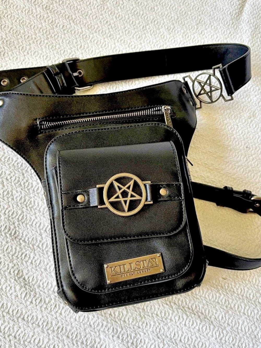Killstar Ursula Holster Bag Black Pentagram Crossbody Hip Thigh Pack M/L